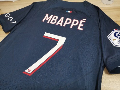 with GOIT+Ligue 1 Patch MBAPPE 7 Fans Version 2023-2024 PSG Home Soccer Jersey