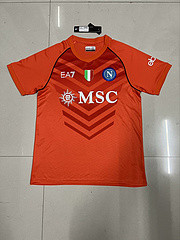 with Scudetto Patch Fan Version 2023-2024 Calcio Napoli Orange Goalkeeper Soccer Jersey