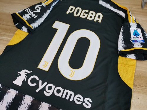 with Bitget+Cygames+Serie A Patch Pogba 10 Maillot Juve Shirt Fans Version 2023-2024 Juventus Home Soccer Jersey