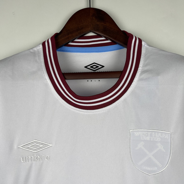 Fan Version 2023-2024 West Ham United Away White Soccer Jersey Football Shirt
