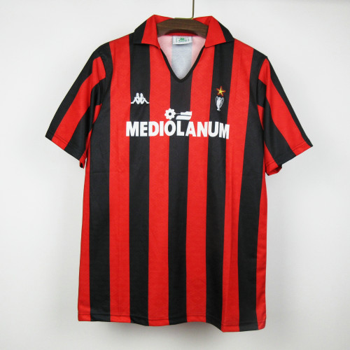 Retro AC Maillot 1989-1990 AC Milan Home Vintage Soccer Jersey