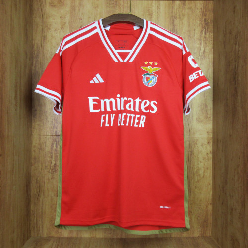 Fans Version 2023-2024 SL Benfica Home Soccer Jersey Benfica Camisetas de Futbol S,M,L,XL,2XL,3XL,4XL