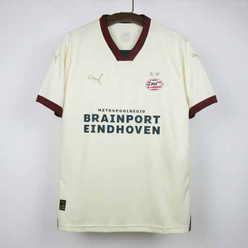 Fans Version 2023-2024 PSV Eindhoven Away White Soccer Jersey