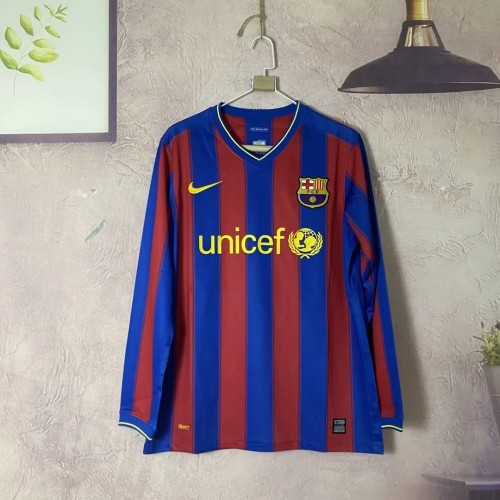 Retro Jersey Long Sleeve 2009-2010 Barcelona Home Soccer Jersey Vintage Football Shirt