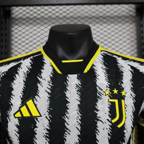 Maillot Juve Shirt Player Version 2023-2024 Juventus Home Soccer Jersey Football Shirt