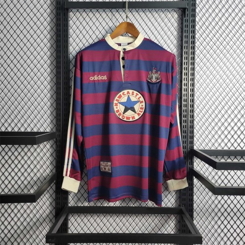 Long Sleeve Retro Jersey 1995-1996 Newcastle United Away Soccer Jersey Vintage Football Shirt