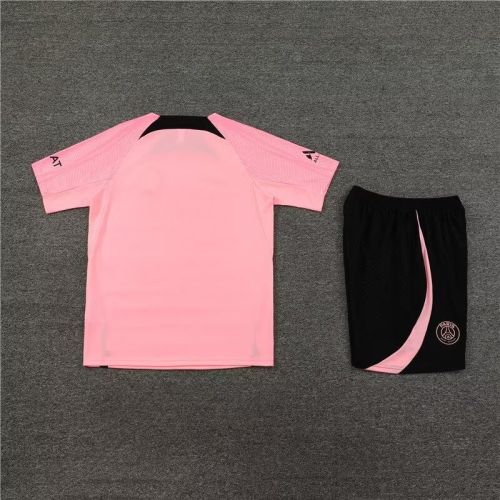 Adult Uniform 2023-2024 PSG Pink Soccer Training Jersey and Shorts Paris Football Kits