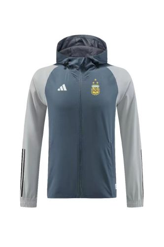 2023-2024 Argentina Dark Blue/Grey Soccer Windbreaker Jacket