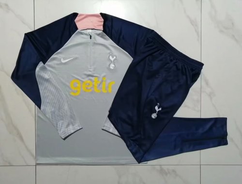 2023-2024 Tottenham Hotspur Grey Soccer Training Sweater and Pants Spurs Tracksuit