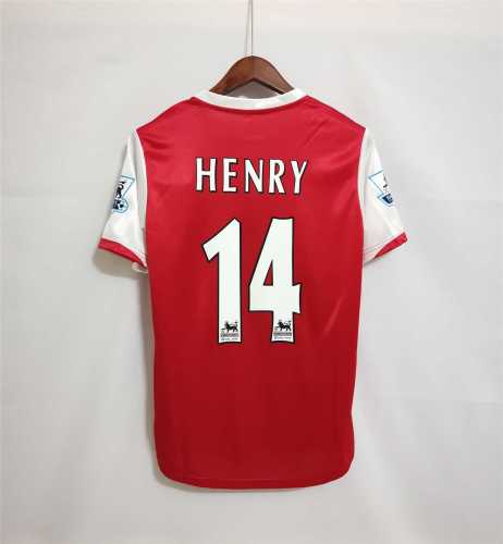 with EPL Patch Retro Jersey 2006-2007 Arsenal HENRY 14 Home Soccer Jersey Vintage Football Shirt