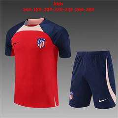 Youth Uniform 2023-2024 Atletico Madrid Red Soccer Training Jersey Shorts