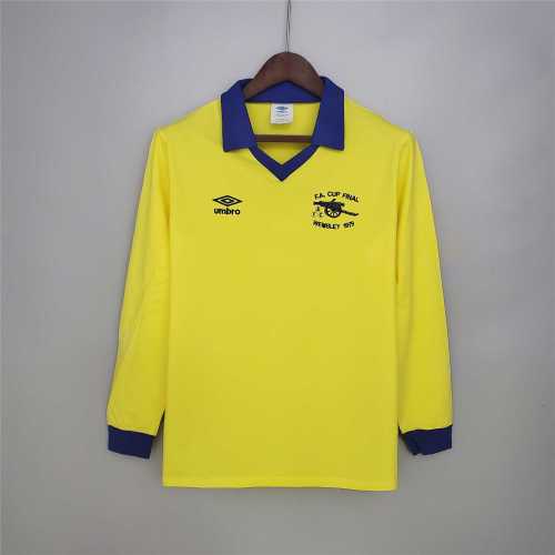 Long Sleeve Retro Jersey 1979 Arsenal Fa cup final Yellow Soccer Jersey Vintage Football Shirt