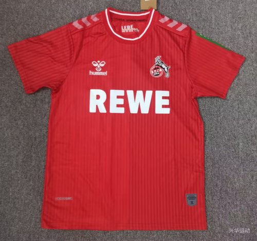 Fan Version 2023-2024 1. FC Köln Away Red Soccer Jersey
