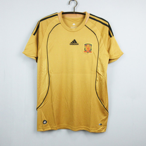 Retro Jersey 2008 Spain Away Golden Soccer Jersey Camiseta de España Football Shirt