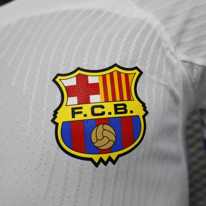Barca Camisetas de Futbol Player Version 2023-2024 Barcelona Away White Soccer Jersey