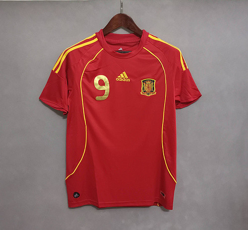 Retro Jersey 2008 Spain TORRES 9 Home Soccer Jersey Camiseta de España Football Shirt