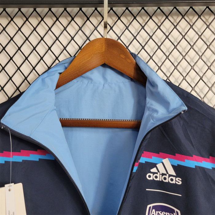 2023-2024 Arsenal Blue/Borland Soccer Reversible Windbreaker Jacket