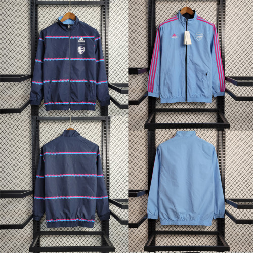 2023-2024 Arsenal Blue/Borland Soccer Reversible Windbreaker Jacket