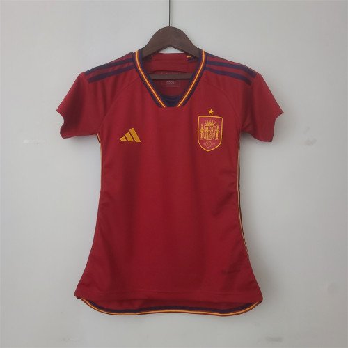 Women 2022 World Cup Spain Home Soccer Jersey Girl Camiseta de España Lady Football Shirt