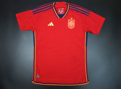 Player Version 2022 World Cup Spain Home Soccer Jersey Red Camiseta de España Football Shirt