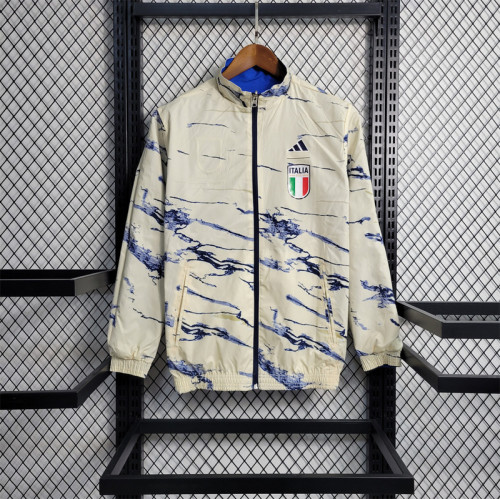 2023-2024 Italy Blue/Yellow Soccer Reversible Windbreaker Jacket