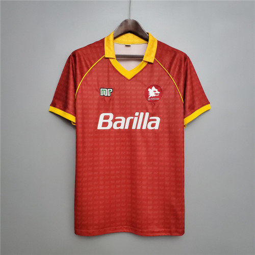 Retro Jersey 1990-1991 As Roma Home Red Soccer Jersey Vintage Football Shirt