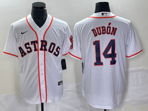 Houston Astros 2023 DUBAN 14 White Cool Base Jersey