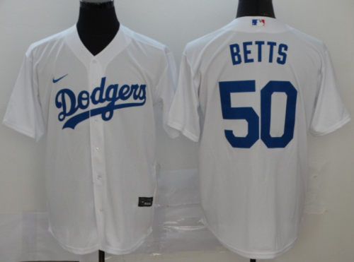 Los Angeles Dodgers 50 BETTS White 2023 Cool Base Jersey