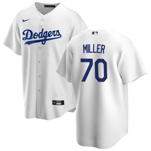 Dodgers 70 Bobby Miller White Cool Base Jersey MLB Shirt