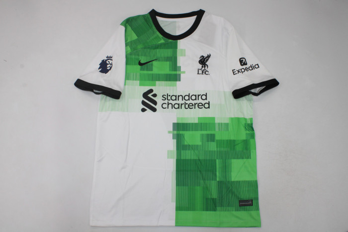 with Expedia+EPL Patch Fan Version 2023-2024 Liverpool LUIS DIAZ 7 Away Football Shirt Soccer Jersey