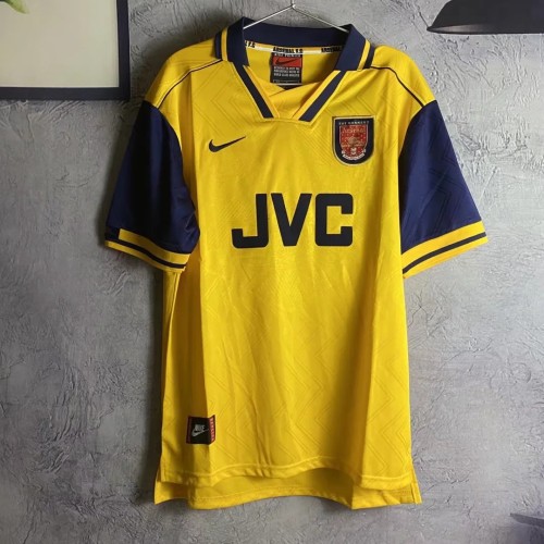 Retro Jersey 1996-1997 Arsenal Away Yellow Soccer Jersey Vintage Football Shirt