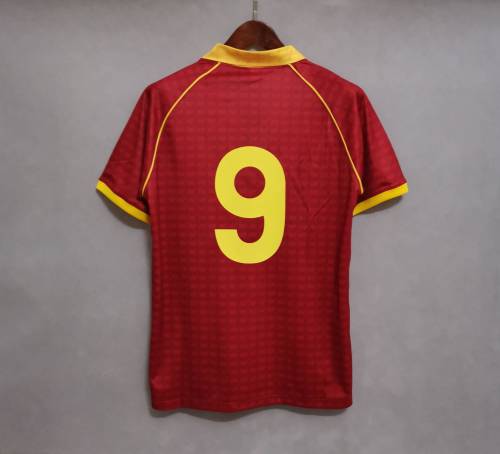 Retro Jersey 1990-1991 As Roma Home Red Soccer Jersey Vintage Football Shirt