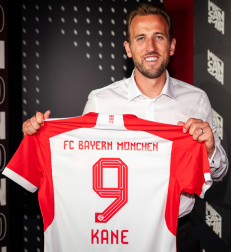 Fan Version 2023-2024 Bayern Munich KANE 9 Home Soccer Jersey Football Shirt