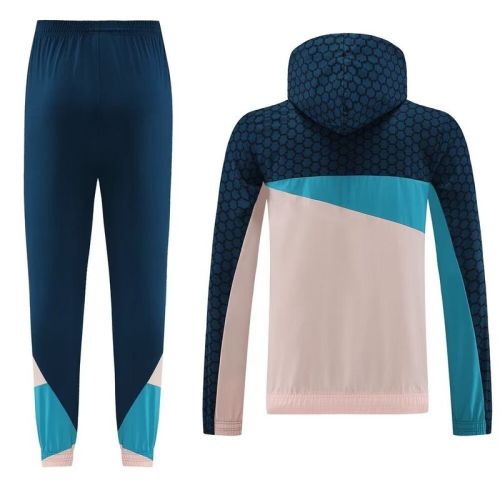 2023-2024 Manchester City Blue/Pink Soccer Hoodie and Pant