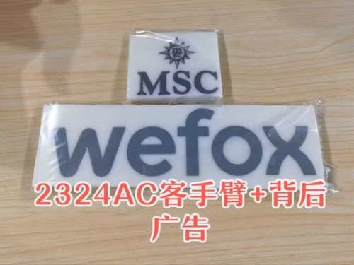 MSC+WEFOX Sleeve Sponor Logo for 2023-2024 Ac Milan Jersey