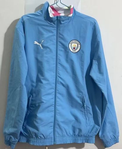2023-2024 Manchester City Reversible Soccer Jacket Man City Blue/Yellow Football Jacket