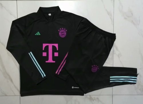 2023-2024 Bayern Munich Black Soccer Training Sweater and Pants
