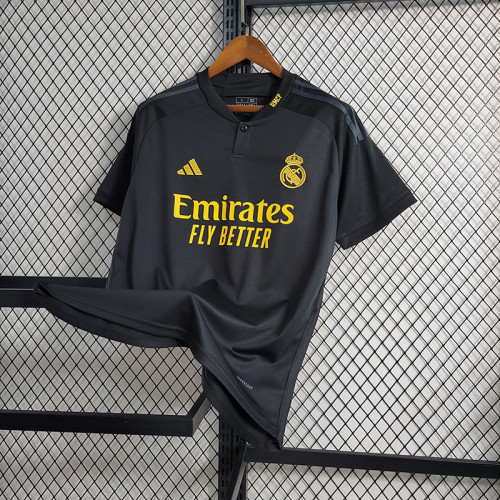 Real Camisetas de Futbol Fan Version 2023-2024 Real Madrid Third Away Black Soccer Jersey