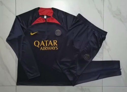 2023-2024 PSG Black/Red Soccer Training Sweater and Pants