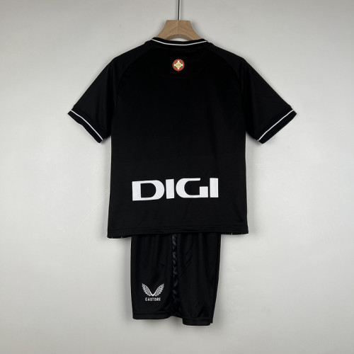 Youth Uniform Kids Kit 2023-2024 Athletic Bilbao Black Goalkeeper Soccer Jersey Shorts