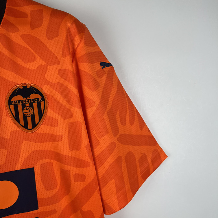 Fan Version 2023-2024 Valencia Third Away Orange Soccer Jersey