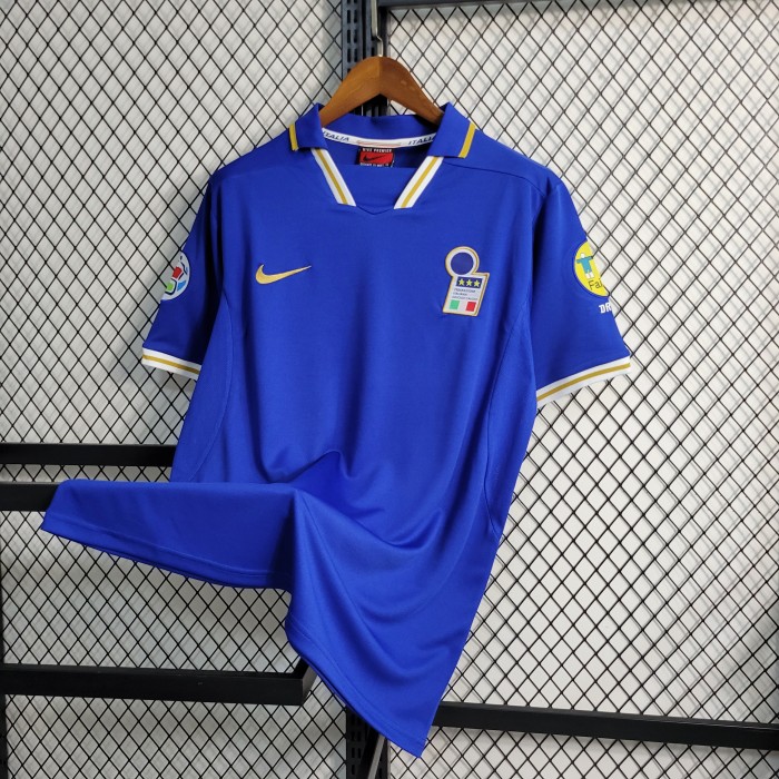 with Patch Retro Jersey 1996 Italy Home Soccer Jersey Vintage Football Shirt