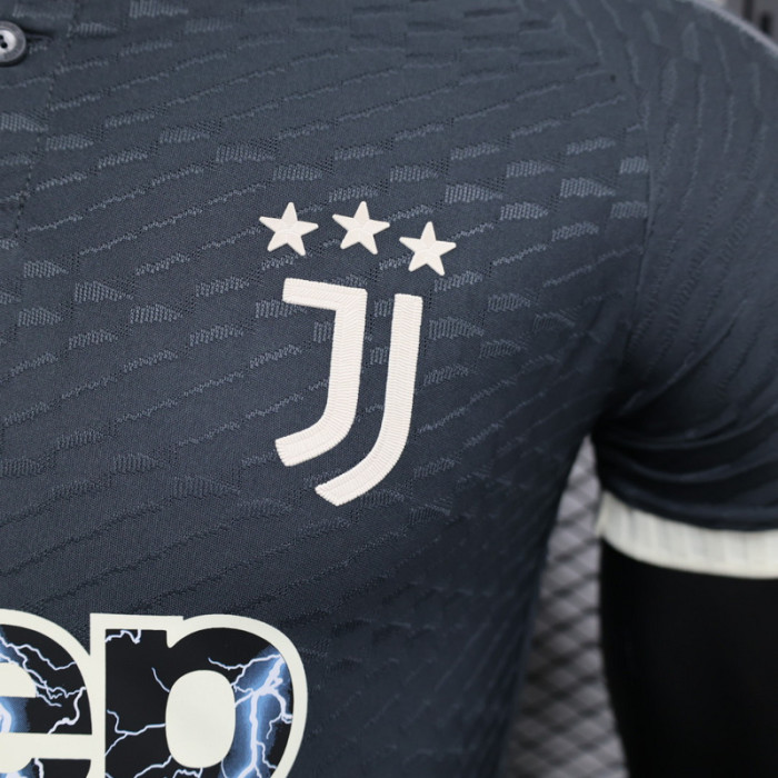 Player Version 2023-2024 Juventus Third Away Soccer Jersey Black Football Shirt