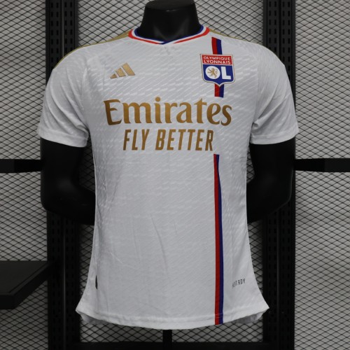Maillot Lyon Player Version 2023-2024 Olympique Lyonnais Home Soccer Jersey
