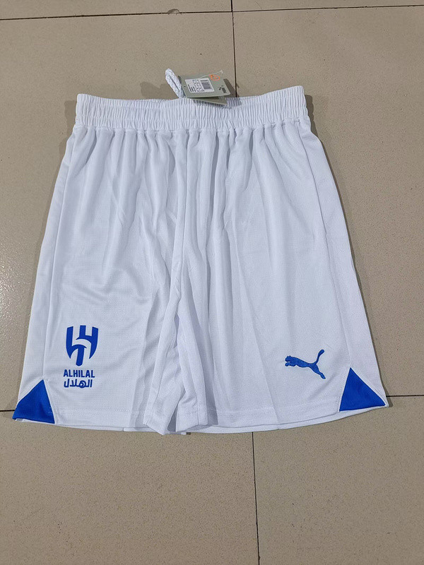 2023-2024 Al-Hilal Away White Soccer Shorts Football Shorts