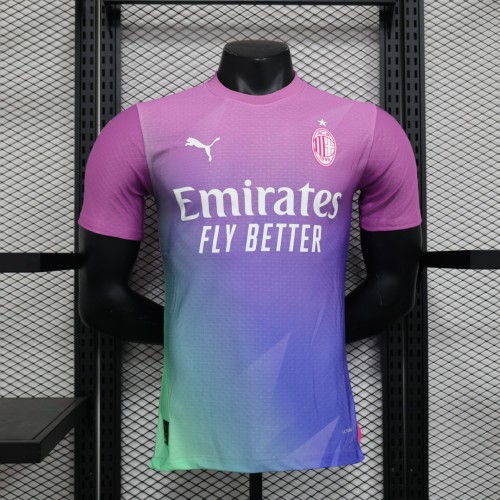 Player Version 2023-2024 AC Milan Third Away Purple Soccer Jersey AC Futbol Shirt