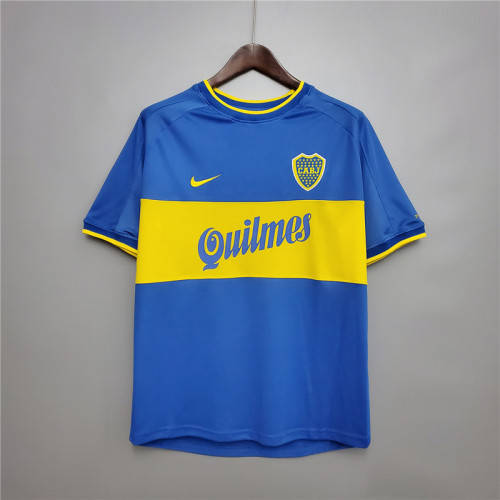 Retro Jersey 1999-2000 Boca Juniors Home Blue Soccer Jersey Boca Vintage Football Shirt