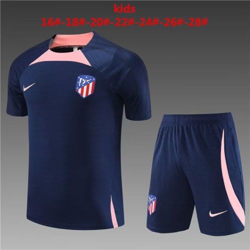 Youth Uniform 2023-2024 Atletico Madrid Borland Soccer Training Jersey Shorts Kids Football Kits