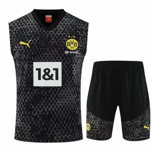 Adult Uniform 2023-2024 BVB Black Soccer Training Vest and Shorts