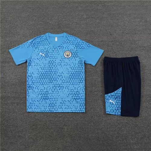 Adult Uniform 2023-2024 Manchester City Blue Soccer Training Jersey and Shorts Football Kits